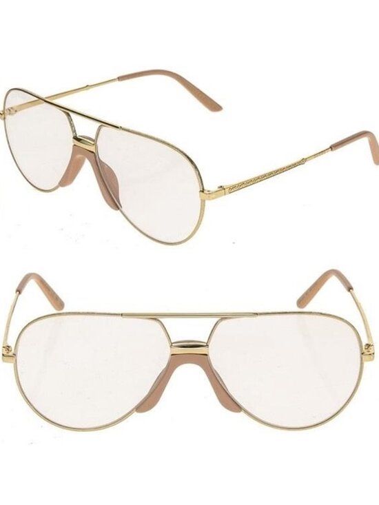 New GUCCI UNISEX AVIATOR GOLD GOLD TRANSPARENT SUNGLASSES GG0432S-30006312-001 main image 7